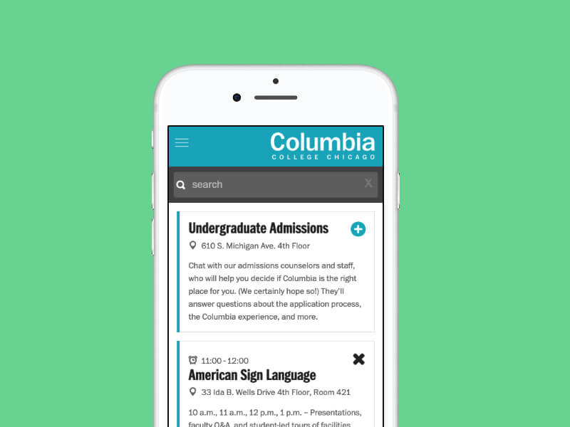 Columbia College Chicago Visit App